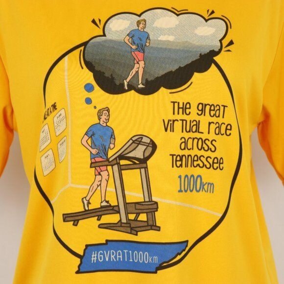 Port & Company Adult Unisex Small Yellow Graphic Crewneck Short Sleeve Tech Tee - Picture 3 of 7